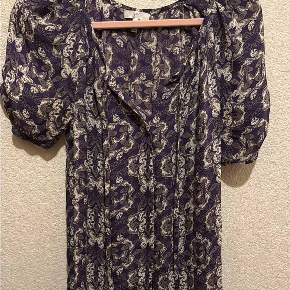 Joie Purple and White Blouse
